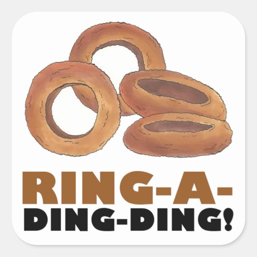 Ring-a-Ding-Bride Verloving Bachelorette Vierkante Sticker (Voorkant)