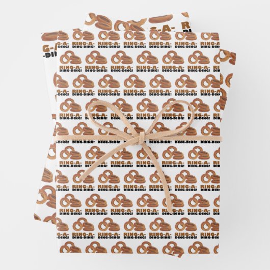 RING A DING DING Uienringen Grappige Foodie Bruilo Inpakpapier Vel (In situ)