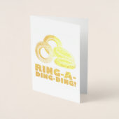 Ring-a-Ding-Ding Uienringen Huwelijksaankondiging Folie Kaarten (Voorkant)
