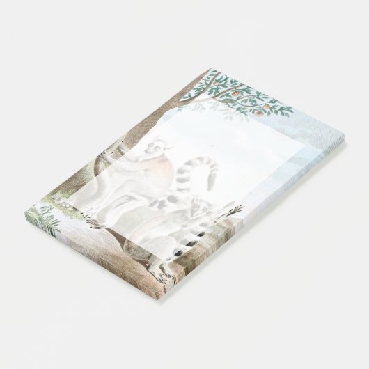 Ring-Aangepaste Lemurs Illustratie Post-it® Notes (Schuin)