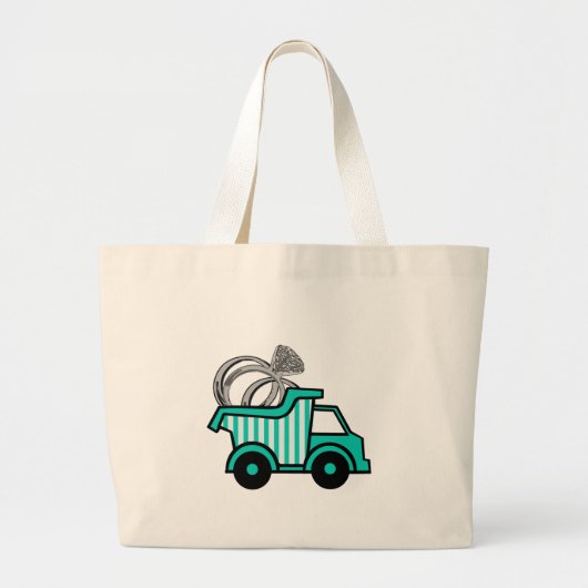 Ring Bearer Dump Truck Grote Tote Bag (Voorkant)