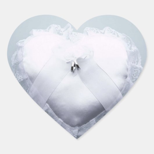 Ring Bearer Heart Pillow Wedding Hearts Hart Sticker (Voorkant)