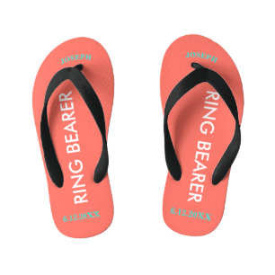 Ring Bearer NAME Koraal Kinder Teenslippers