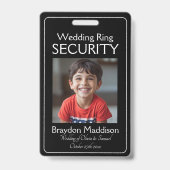 Ring Bearer Photo SECURITY Badge Black White (Avant)