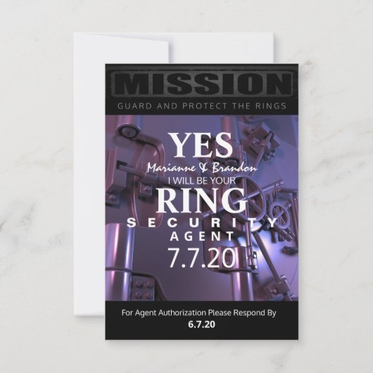 Ring Bearer Response Kaart (Achterkant)