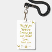 Ring Bearer Security Badge (Achterkant met lanyard)