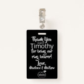 Ring Bearer Security Badge (Achterkant met clip)