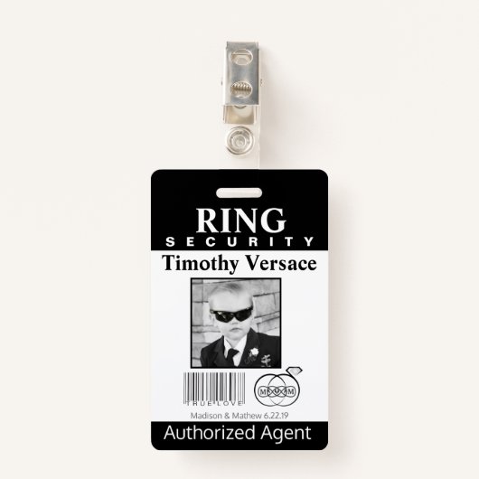 Ring Bearer Security Badge (Voorkant met clip)
