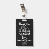 Ring Bearer Security Badge (Back with Clip)