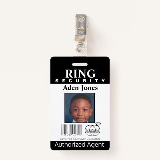 Ring Bearer Security Badge (Voorkant met clip)