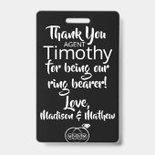 Ring Bearer Security Badge (Back)