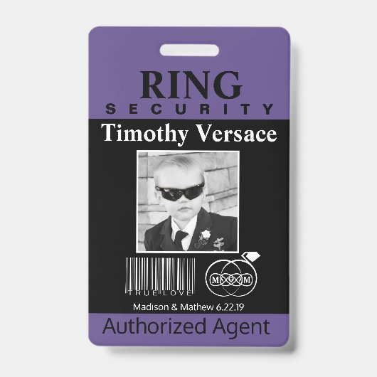 Ring Bearer Security Badge (Front)