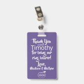 Ring Bearer Security Badge (Back with Clip)