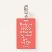 Ring Bearer Security Badge (Achterkant met clip)