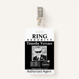 Ring Bearer Security Badge