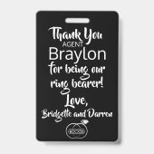 Ring Bearer Security Badge (Back)