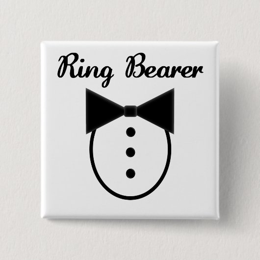 Ring Bearer Vierkante Button 5,1 Cm (Voorkant)