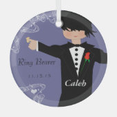 Ring Bearer Wedding kerstversiering Glas Ornament (Voorkant)
