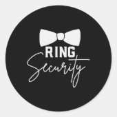 Ring Bearer Wedding Party Squad Security Dude Marr Ronde Sticker (Voorkant)