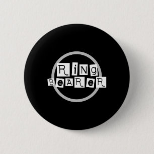 Ring Bearer White op zwart Ronde Button 5,7 Cm