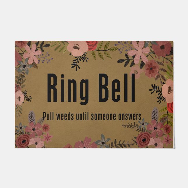 Ring Bell Pull Weeds tot iemand reageert Deurmat (Voorkant)