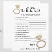 Ring Bling Vrijgezellenfeest die het spel van de B (Voorkant / Achterkant)