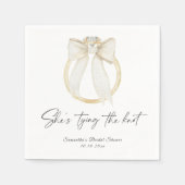 Ring Bow She's tying the knot Bridal Shower Servet (Voorkant)