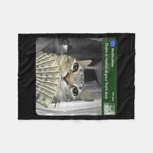 Ring Cat With Motion Meme  Fleece Deken (Voorkant (Horizontaal))