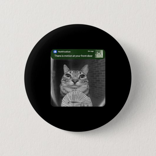 Ring Cat With Motion Meme  Ronde Button 5,7 Cm (Voorkant)