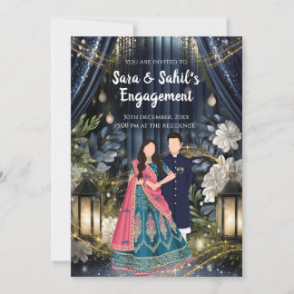 Ring Ceremonie uitnodiging Indiase Verloving uitno