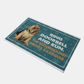 Ring deurbel en ren de bloedhond heeft oefening no deurmat (Schuin)