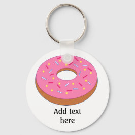Ring Doughnut met roze Bevroren  Sleutelhanger