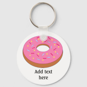 Ring Doughnut met roze Bevroren  Sleutelhanger