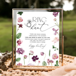 Ring Hunt Bloemen Vrijgezellenfeest Spel Teken Poster