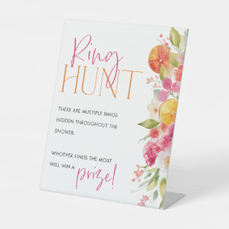 Ring Hunt Bord Bruiloftsspel Citrus Reclamebord Met Voetstuk