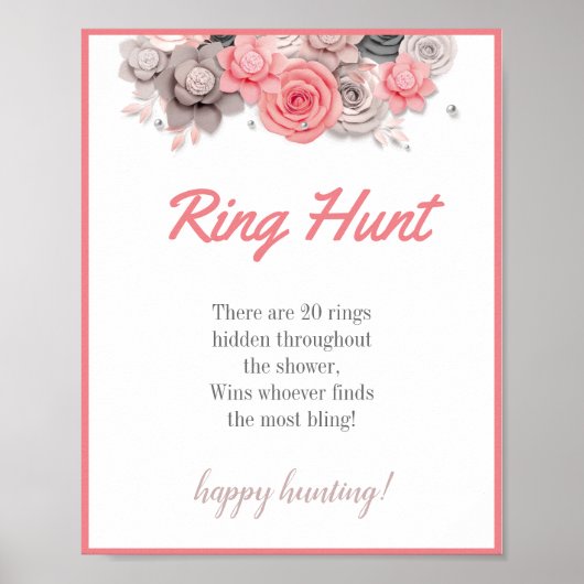 Ring Hunt Bruidsshower Spelbord Poster (Voorkant)