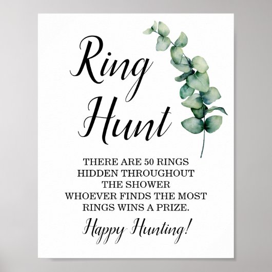 Ring Hunt Eucalyptus Bruidsdouche Spel Bord Poster (Voorkant)