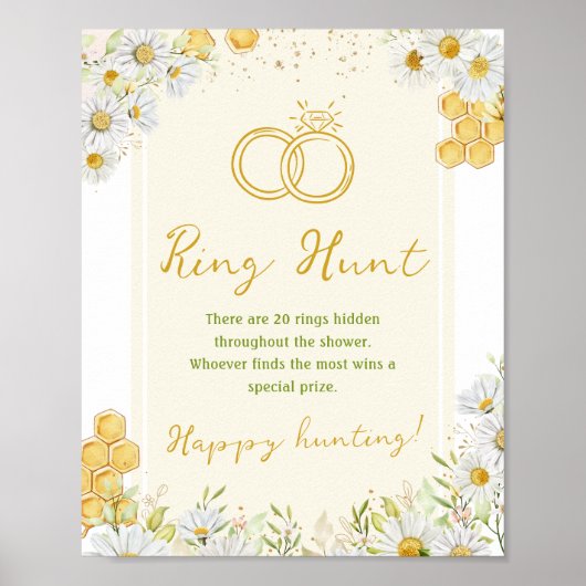 Ring Hunt Honeybee Bruid Bij Bruiloft Bruidsmeisje Poster (Voorkant)