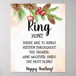Ring Hunt Kerst Bruiloft Borrel Spel Bord Poster