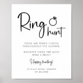 Ring Hunt minimalistisch modern scriptteken Poster (Voorkant)
