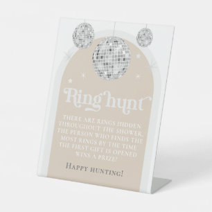 Ring Hunt Spel Disco Ball Vrijgezellenfeest Reclamebord Met Voetstuk