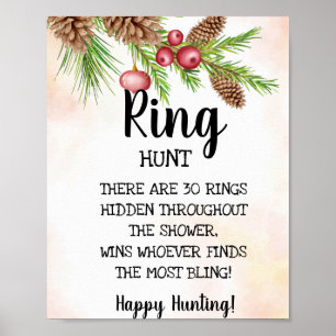 Ring Hunt Vrijgezellenfeest Game Sign Poster