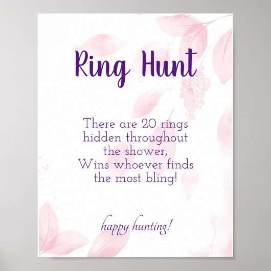Ring Hunt Vrijgezellenfeest Game Sign Poster (Voorkant)
