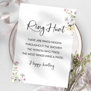 Ring Hunt Wildflower Bruidsdouche Spel Kaart