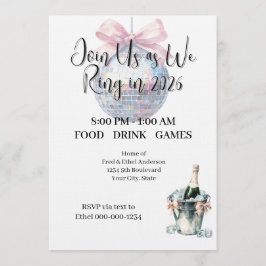 Ring in 2026 New Year's Eve Watercolor Party Kaart