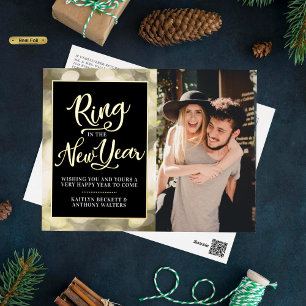 Ring in het nieuwe jaar   Happy New Year Photo Rea Folie Feestdagen Briefkaart