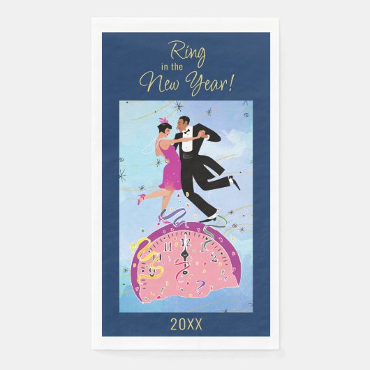 Ring in het nieuwe jaar servet (Voorkant)