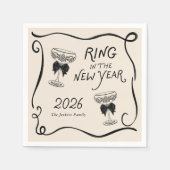 Ring in the New Year Paper Napkin Servet (Voorkant)