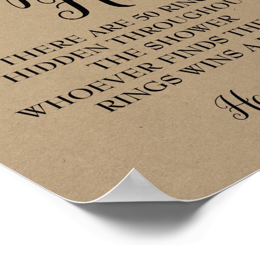 Ring jachtwedstrijd Vrijgezellenfeest trouwe bruil Poster (Hoek)