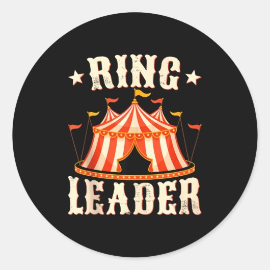 Ring Leader - Circus Lover Ringmaster Circus Party Ronde Sticker (Voorkant)